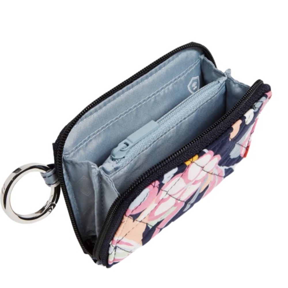 NWT $55 Vera Bradley RFID Petite Zip-Around Wallet Attached Keyring Mod Paisley - Picture 3 of 7